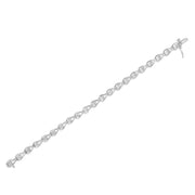 Bids.com .925 Sterling Silver 1/10 Cttw Miracle-Set Diamond Pear Shape and Bezel Link Bracelet (I-J Color, I3 Clarity) - 7.25" Bracelets