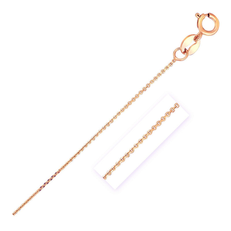 Bids.com 14k Rose Gold Diamond Cut Cable Link Chain 0.7mm Necklaces