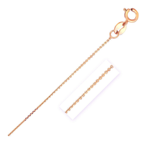 Bids.com 14k Rose Gold Diamond Cut Cable Link Chain 0.7mm Necklaces