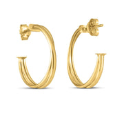 Bids.com 14k Yellow Gold Large Crossover Hoops Earrings