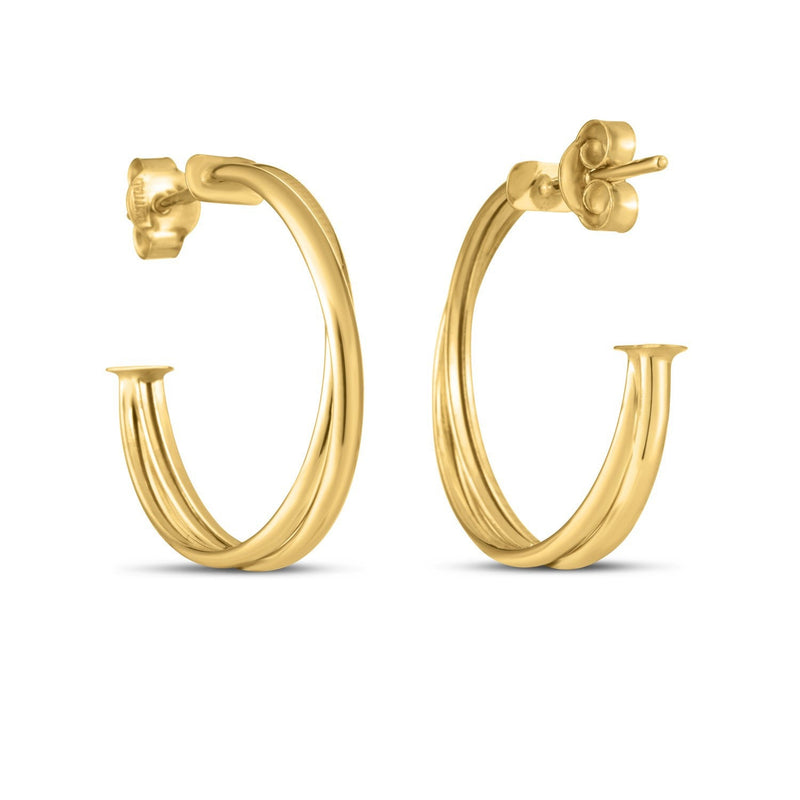 Bids.com 14k Yellow Gold Large Crossover Hoops Earrings