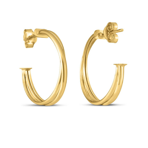 Bids.com 14k Yellow Gold Large Crossover Hoops Earrings