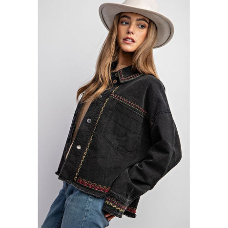 EMBROIDERED WASH COTTON JACKET