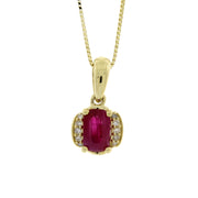 Bids.com .63ct Ruby Diamond Fashion Pendants 14KT Yellow Gold Pendants