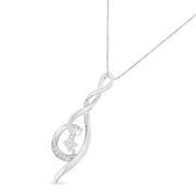 Bids.com Espira 10K White Gold 1/10 cttw Diamond Swirl Pendant Necklace (I-J, I1-I2) Necklaces