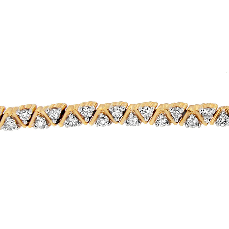 Bids.com 14K Yellow Gold Round-Cut Diamond Bracelet (4.00 cttw, H-I Color, I1-I2 Clarity) Bracelets