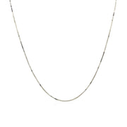 Bids.com 14k White Gold Classic Box Chain 0.6mm Necklaces
