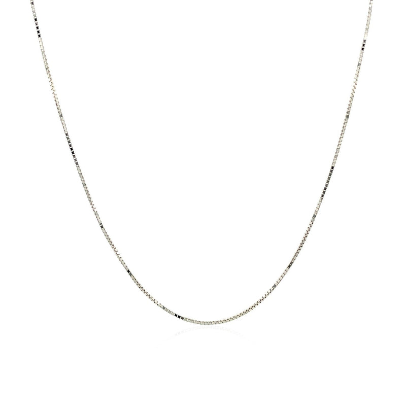 Bids.com 14k White Gold Classic Box Chain 0.6mm Necklaces