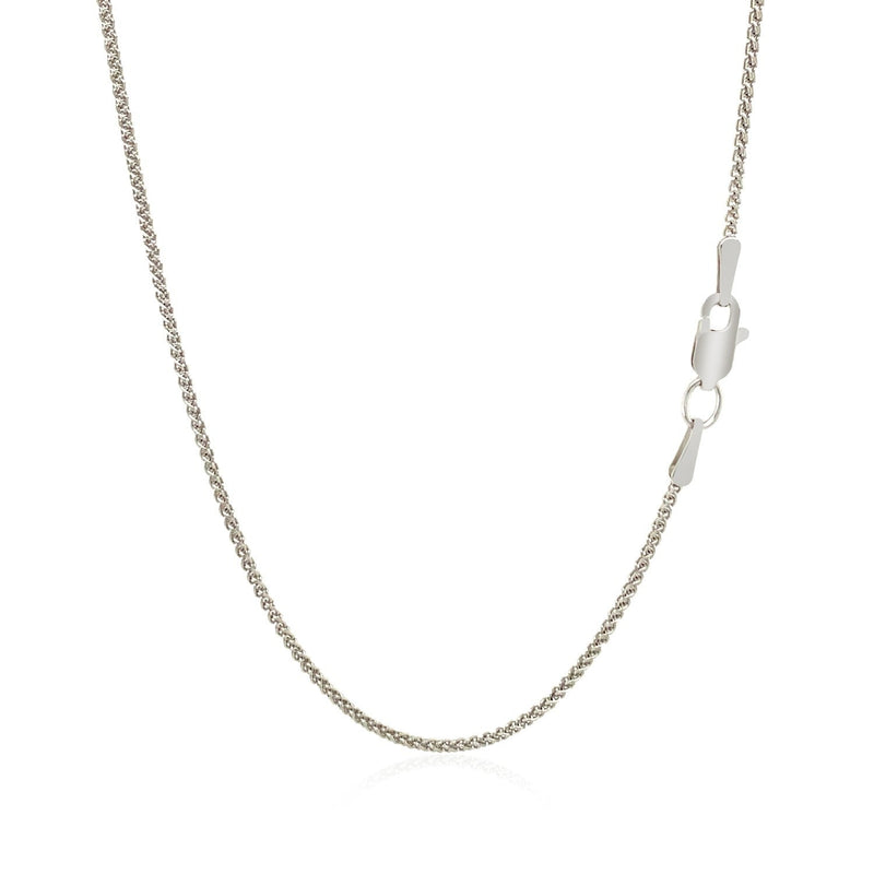Bids.com 18k White Gold Round Wheat Chain 1.4mm Necklaces