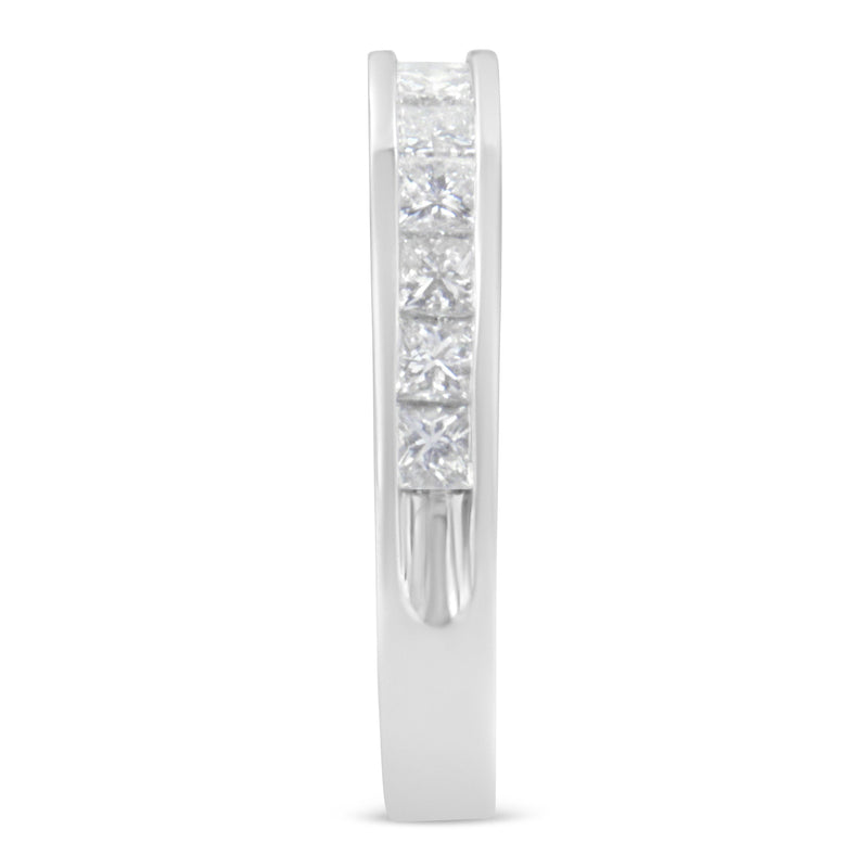 Bids.com Women's 18K White Gold Princess Cut Diamond Band Ring (1 Cttw, G-H Color, SI1-SI2 Clarity) - Size 6 Rings