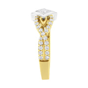Bids.com 10K Two Tone Color 2/3 Cttw Diamond Kite and Twist Shank Ring (H-I Color,SI2-I1 Clarity) Rings