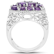 Bids.com 2.64 Carat Genuine Amethyst .925 Sterling Silver Ring Rings