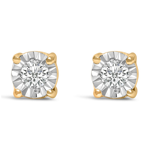 Bids.com .925 Sterling Silver 1/10 Cttw Round Brilliant-Cut Lab Grown Diamond Miracle-Set Stud Earrings (F-G Color, VS1-VS2 Clarity) Earrings
