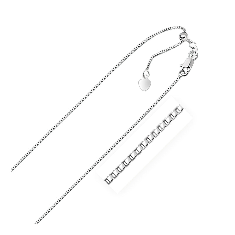 Bids.com 14k White Gold Adjustable Box Chain 0.85mm Necklaces