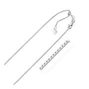 Bids.com 14k White Gold Adjustable Box Chain 0.85mm Necklaces
