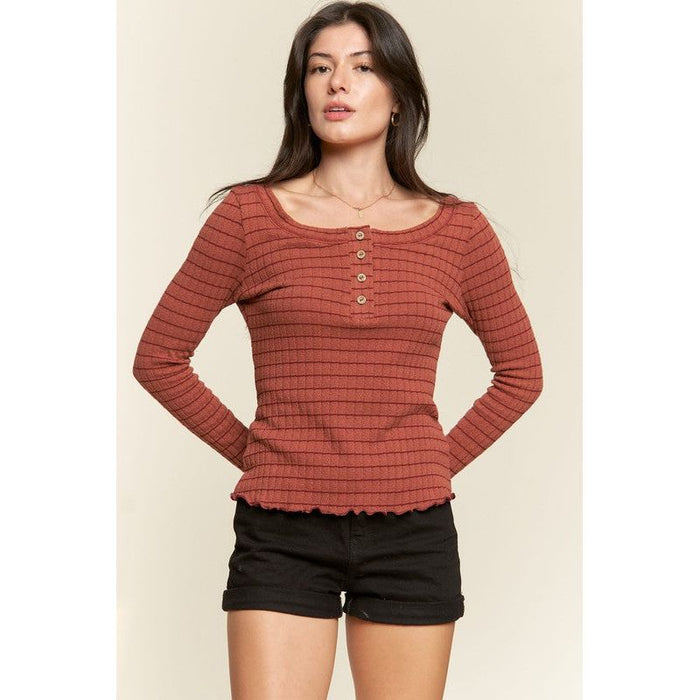 ROUND NECK STRIPE TOP