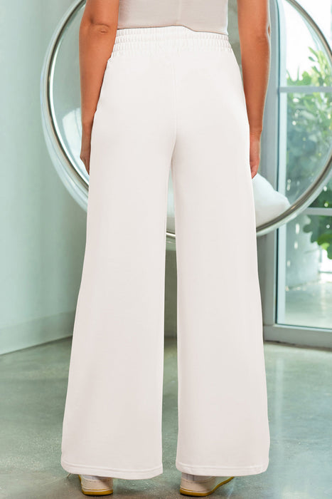 Drawstring Wide Leg Pants with Pockets