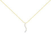 Bids.com 14k Yellow Gold 3.0 cttw Baguette and Brilliant Round-Cut Diamond Journey 18" Pendant Necklace (I-J Color, I2-I3 Clarity) Necklaces