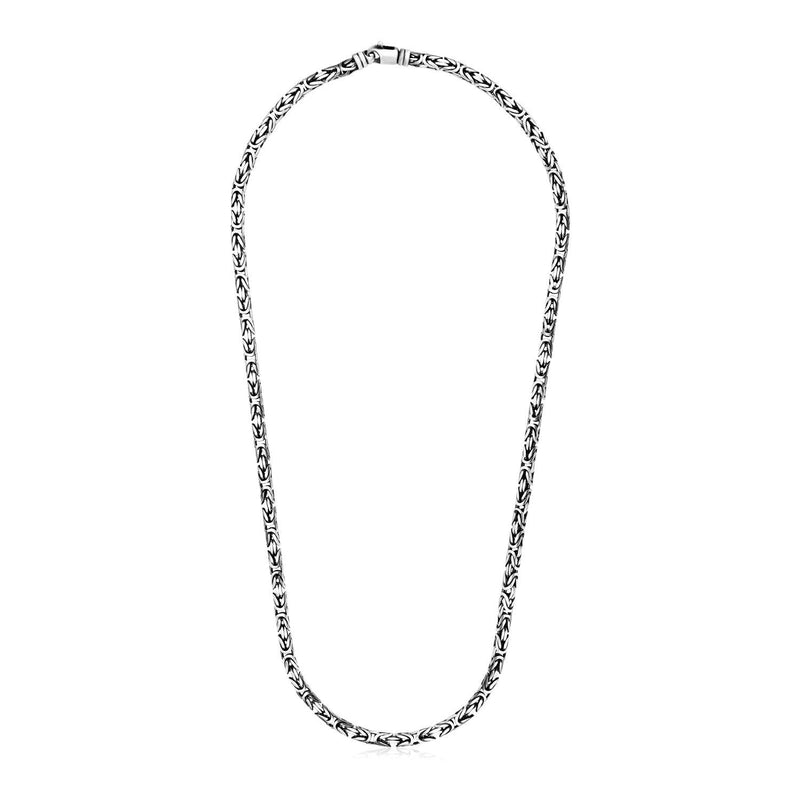Bids.com Sterling Silver Gunmetal Finish Byzantine Chain Necklace Necklaces