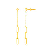 Bids.com 14K Yellow Gold Paperclip Chain and Fine Link Earrings Earrings