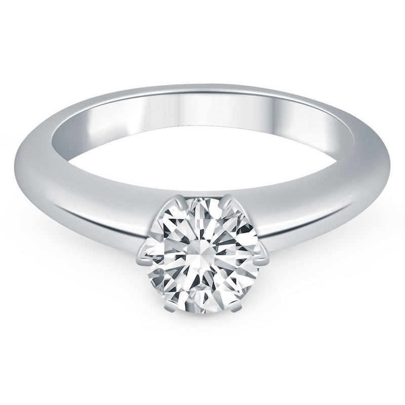Bids.com 14k White Gold Solitaire Cathedral Engagement Ring Rings