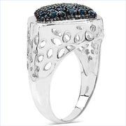 Bids.com 0.54 Carat Genuine Blue Diamond .925 Sterling Silver Ring Rings