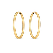 Bids.com 14k Yellow Gold Endless Oval Hoop Earrings(2x25mm) Earrings