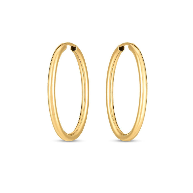 Bids.com 14k Yellow Gold Endless Oval Hoop Earrings(2x25mm) Earrings