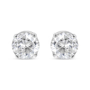Bids.com AGS Certified 14K White Gold 1.0 Cttw 4-Prong Set Brilliant Round-Cut Solitaire Diamond Push Back Stud Earrings (F-G Color, SI2-I1 Clarity) Earrings