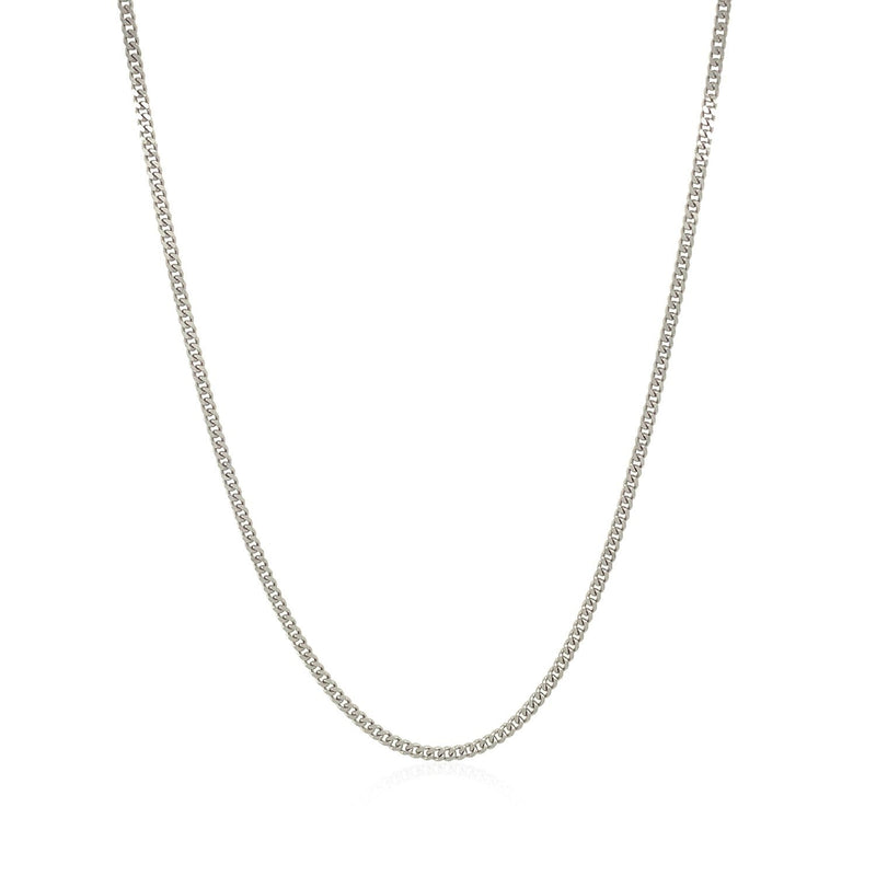 Bids.com 10k White Gold Gourmette Chain 1.5mm Necklaces