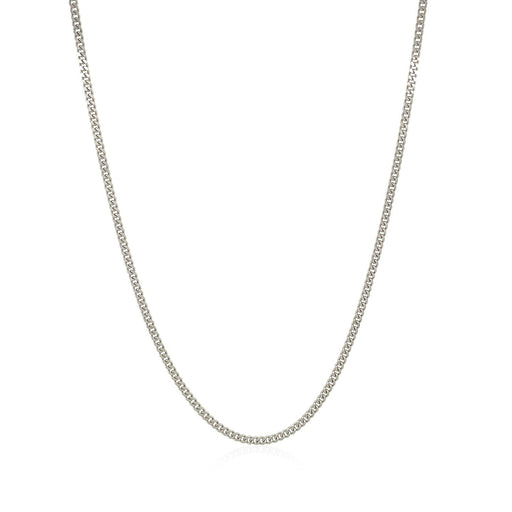Bids.com 10k White Gold Gourmette Chain 1.5mm Necklaces
