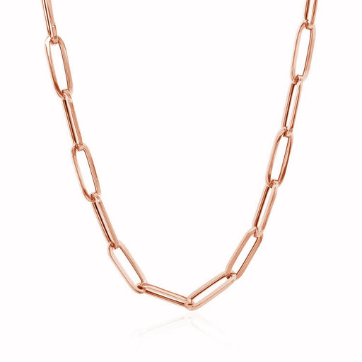 Bids.com 14K Rose Gold Bold Paperclip Chain (4.2 mm) Necklaces