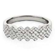 Bids.com Diamond Studded Wide Multi-Diagonal Pattern Ring in 14k White Gold (5/8 cttw) Rings