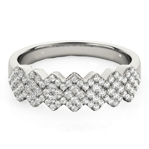 Bids.com Diamond Studded Wide Multi-Diagonal Pattern Ring in 14k White Gold (5/8 cttw) Rings
