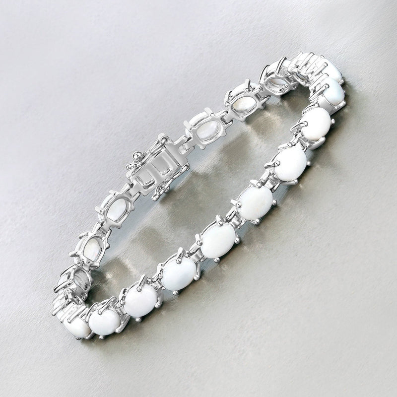 Bids.com 10.26 Carat Genuine Opal .925 Sterling Silver Bracelet Bracelets