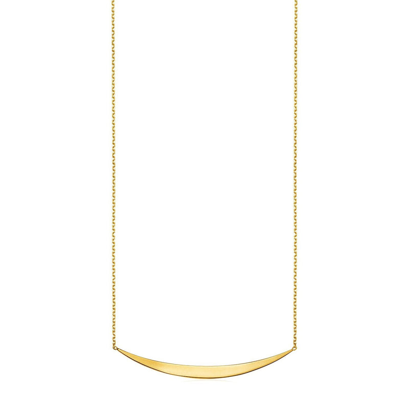 Bids.com 14k Yellow Gold Necklace with Polished Curved Bar Pendant Necklaces