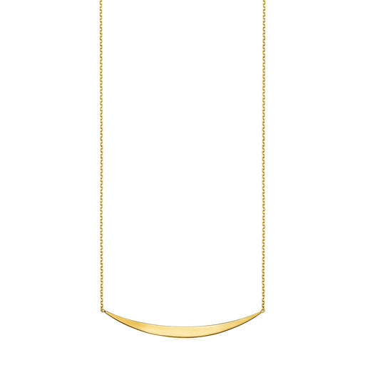 Bids.com 14k Yellow Gold Necklace with Polished Curved Bar Pendant Necklaces
