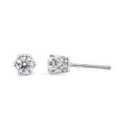 Bids.com 14K White Gold 1/2 Cttw Round Diamond Crown Stud Earring (I-J Color, I1-I2 Clarity) Earrings