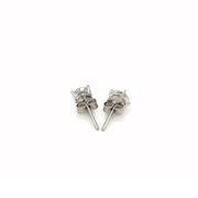 Bids.com Sterling Silver Stud Earrings with White Hue Faceted Cubic Zirconia Earrings