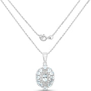 Bids.com 1.89 Carat Genuine Aquamarine and White Topaz .925 Sterling Silver Pendant Pendants