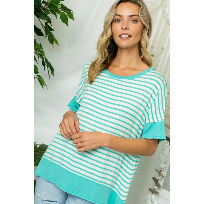 STRIPE MIXED HIGH LOW TOP