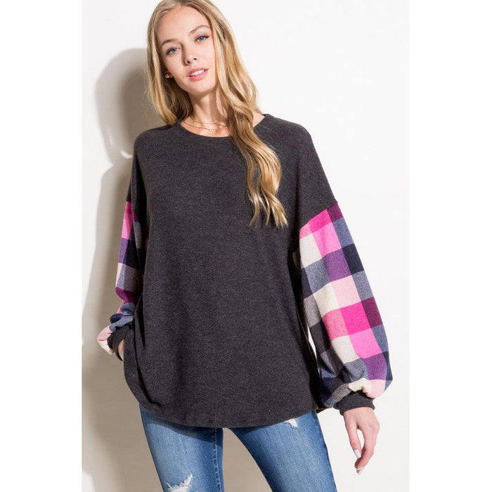 Multi Plaid Mixed Top