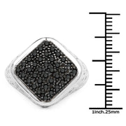 Bids.com 0.54 Carat Genuine Black Diamond .925 Sterling Silver Ring Rings