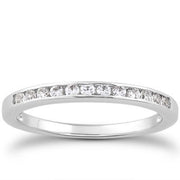 Bids.com 14k White Gold Channel Set Diamond Wedding Ring Band Set 1/3 Around Rings