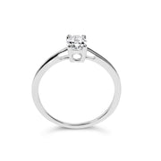 Bids.com 14K White Gold 1/2 Cttw Oval Lab Grown Diamond 4 Prong Solitaire Engagement Ring (F-G Color, VS2-SI1 Clarity) - Size 7 Rings