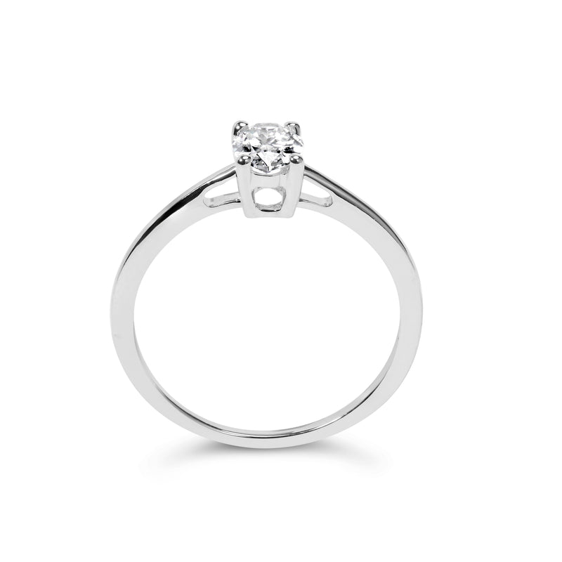 Bids.com 14K White Gold 1/2 Cttw Oval Lab Grown Diamond 4 Prong Solitaire Engagement Ring (F-G Color, VS2-SI1 Clarity) - Size 7 Rings