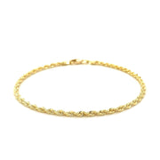 Bids.com 2.5mm 14k Yellow Gold Solid Diamond Cut Rope Bracelet Bracelets