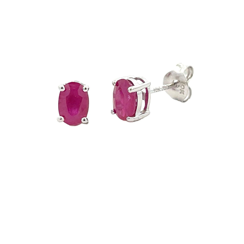 Bids.com 1.14ct Ruby Stud Earrings 10KT White Gold Earrings