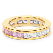 Bids.com 14K Yellow Gold Plated 4.32 Carat Genuine Multi Sapphire .925 Sterling Silver Ring Rings