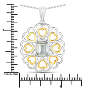Bids.com 2.10 Carat Genuine Green Amethyst .925 Sterling Silver Pendant Pendants